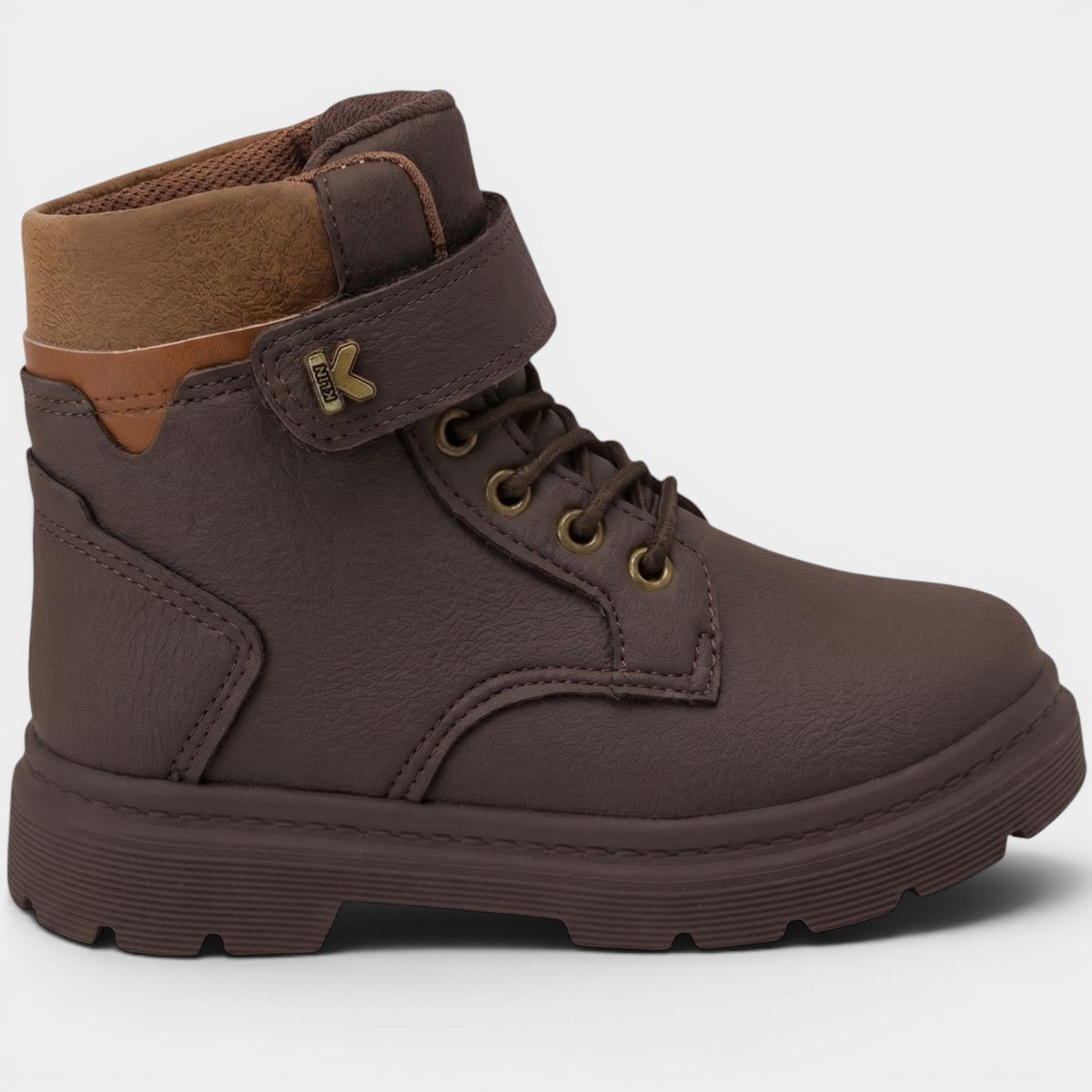 Bota Infantil Klin London Mini Menino - Marrom Escuro Cinza 2