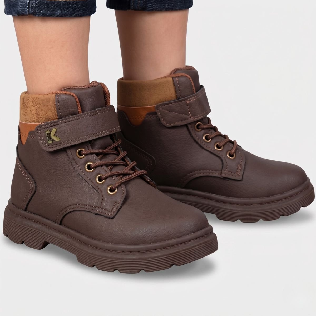 Bota Infantil Klin London Mini Menino - Marrom Escuro Cinza 5