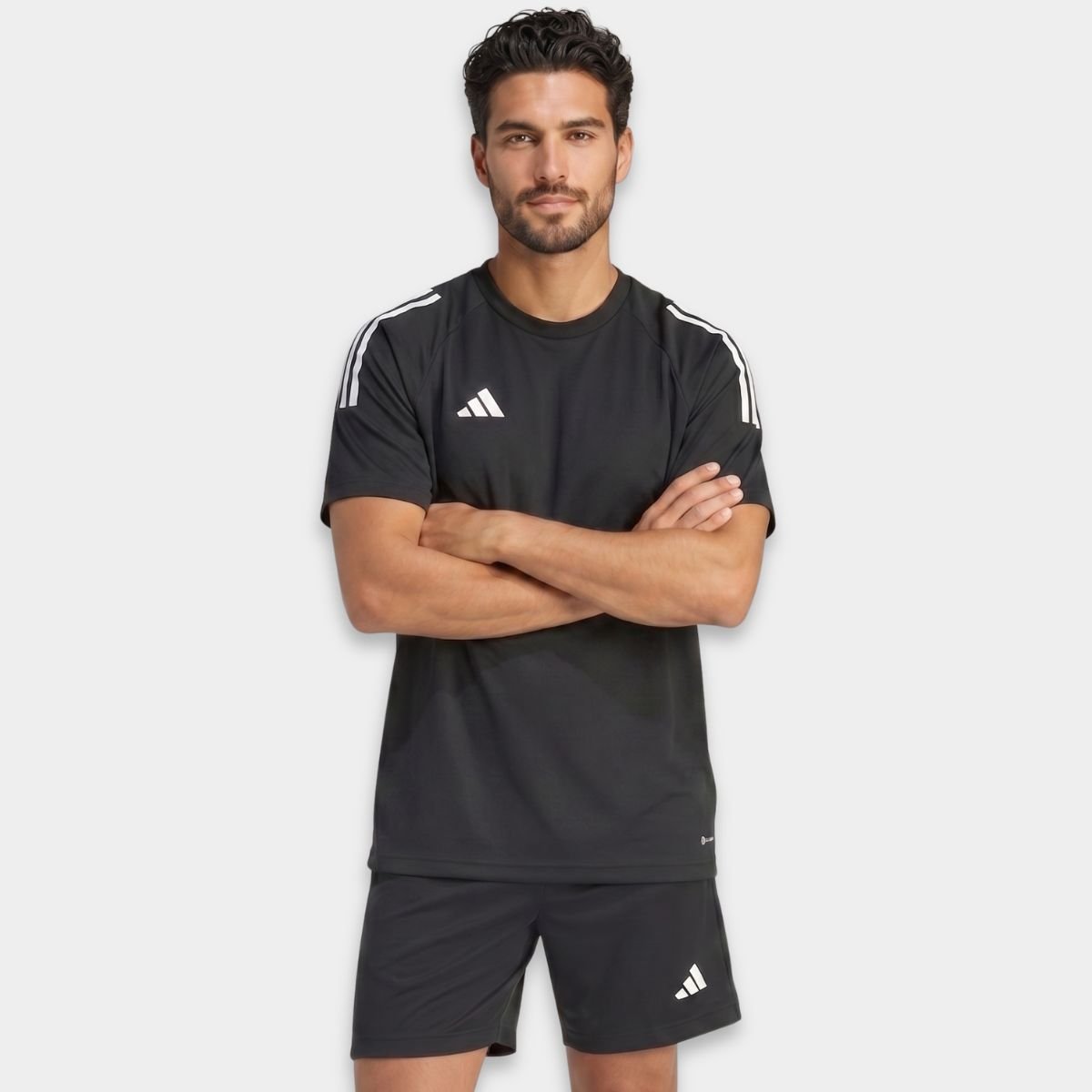 Camiseta Adidas Sereno 3 Barras Masculina - Preto e Branco Cinza 2