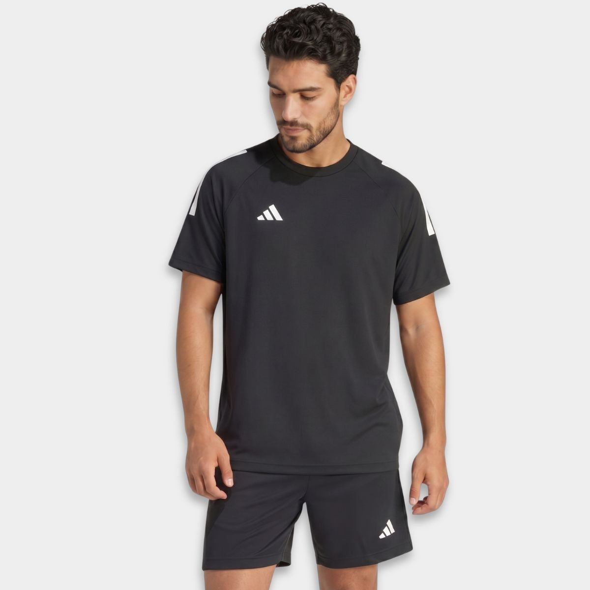 Camiseta Adidas Sereno 3 Barras Masculina - Preto e Branco Cinza 3