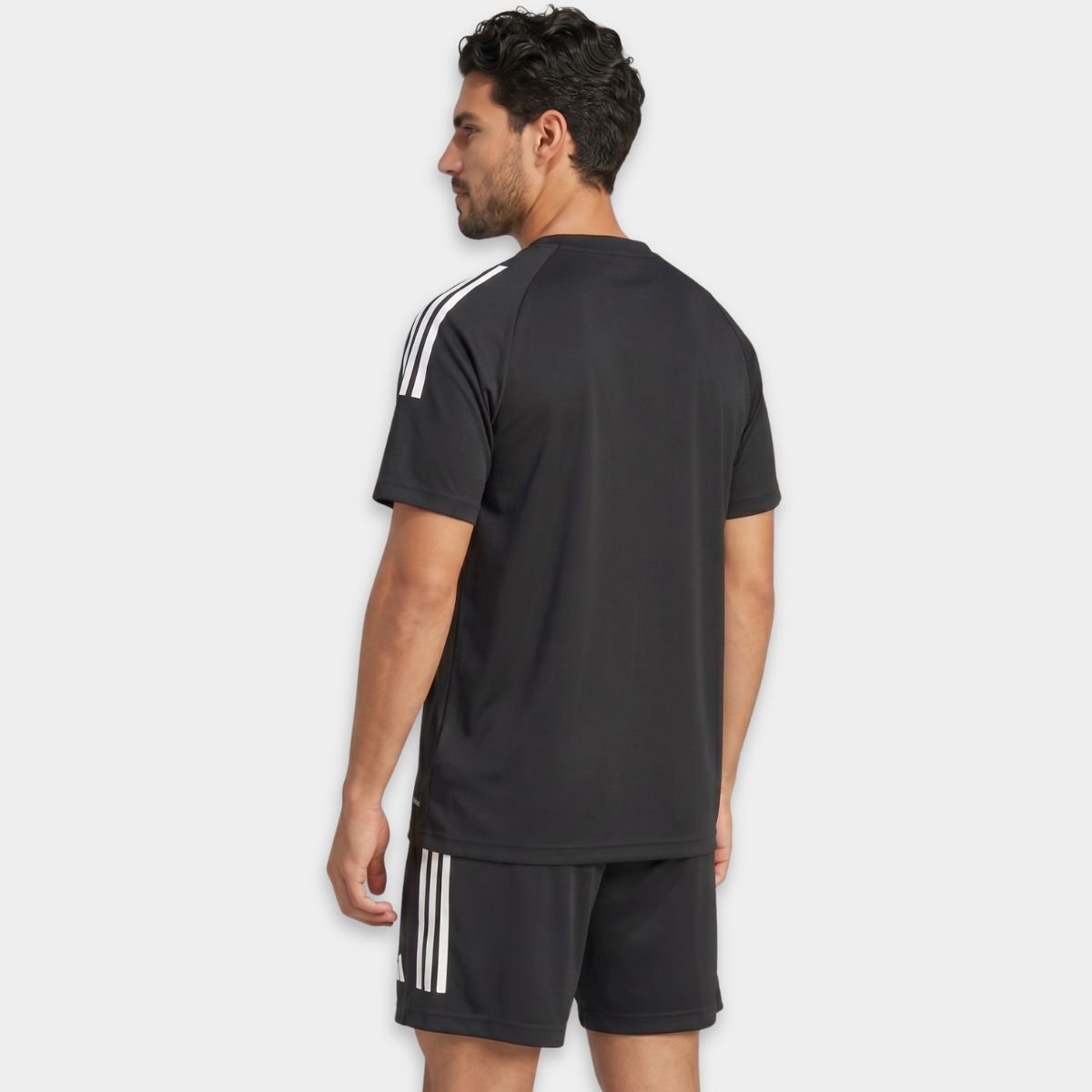 Camiseta Adidas Sereno 3 Barras Masculina - Preto e Branco Cinza 4