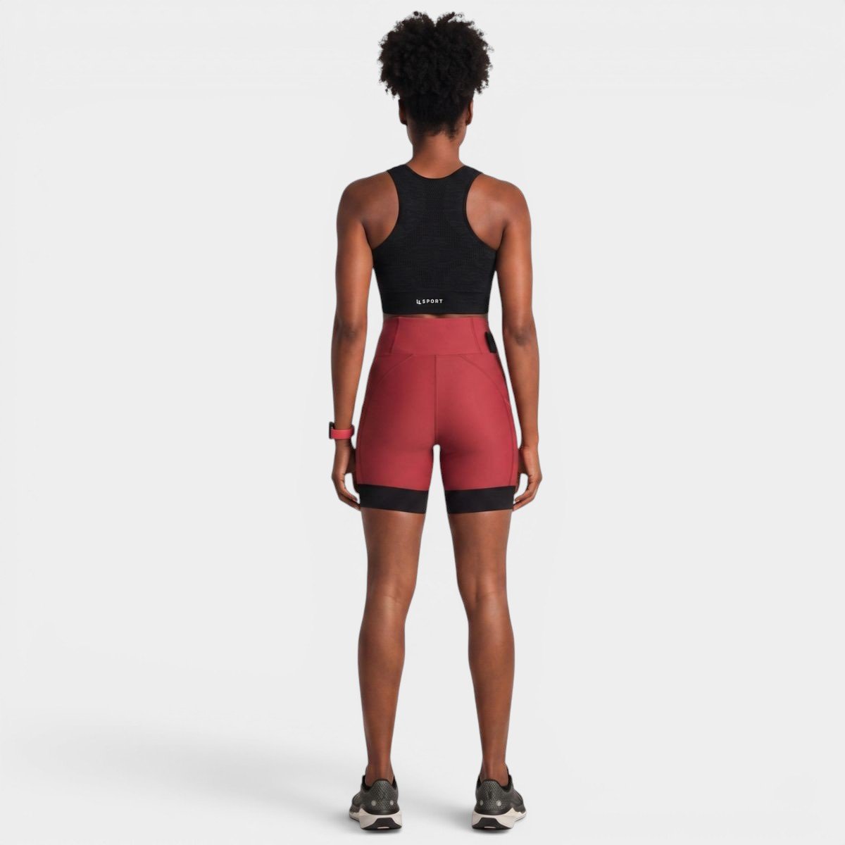 Bermuda Lupo LSport Run 7 Pocket Feminina - Vermelho e Preto Cinza 3
