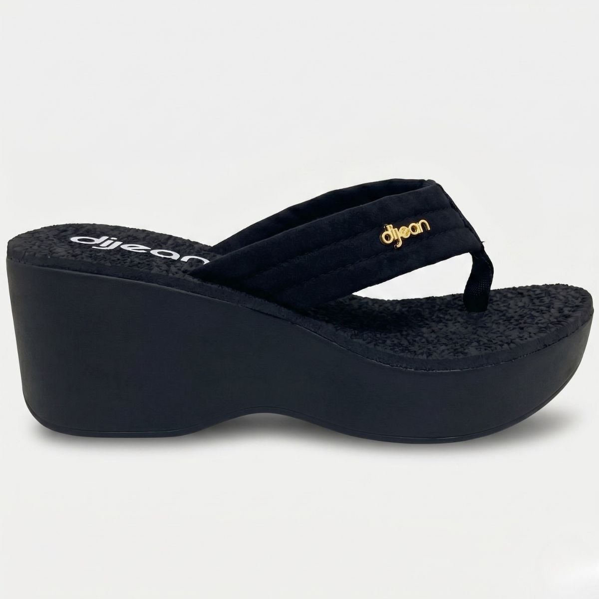 Tamanco Anabela Dijean Plataforma Feminino - Preto Preto 2