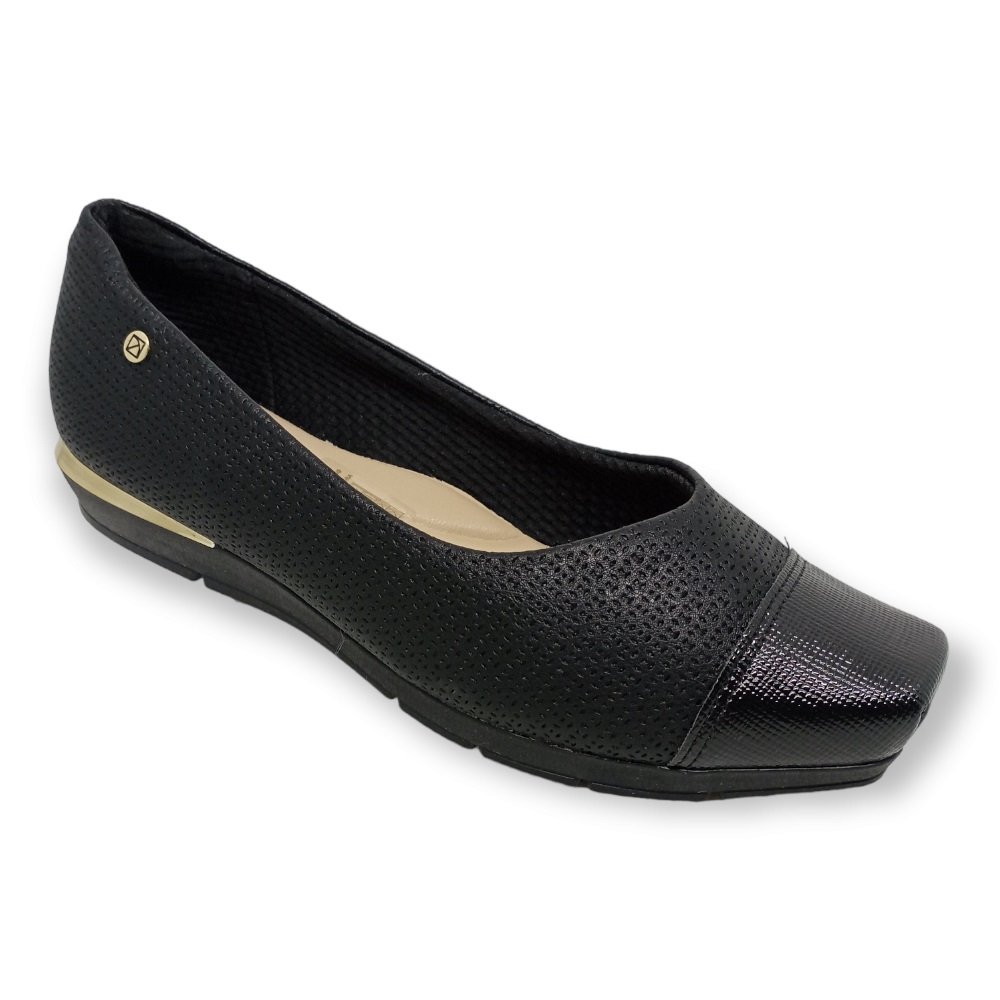 Sapatilha Anabela Baixo Piccadilly Maxi 147180 Preta