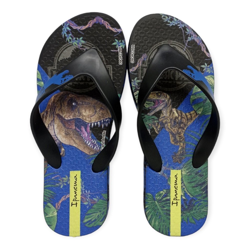 Chinelo Ipanema Jurassic Dino Infantil Grendene 27059 Preto 1