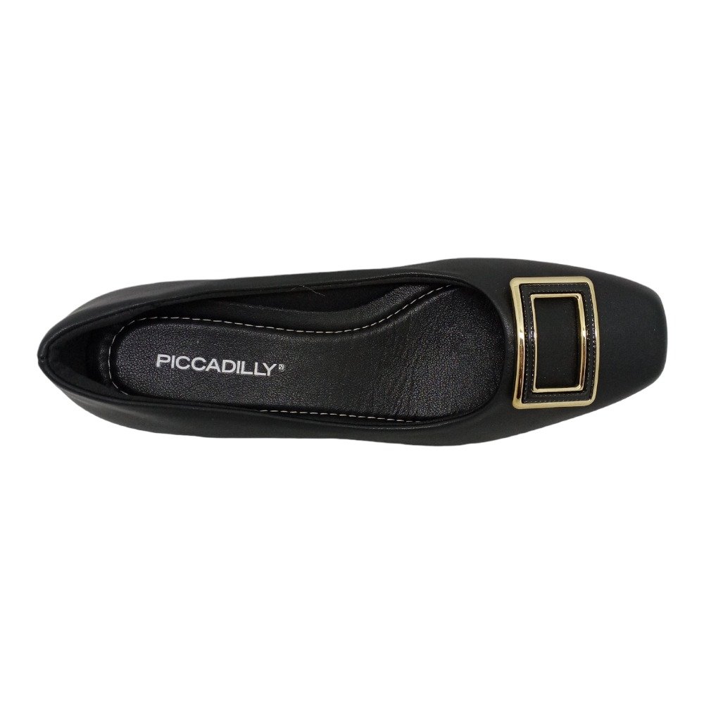 Sapato Salto Grosso Piccadilly 160074 - Preto Preto 4