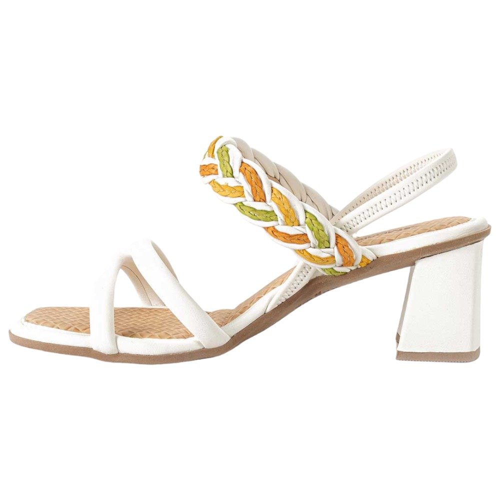 Sandália Salto Grosso Mississipi Q8291 Branca Branco 3