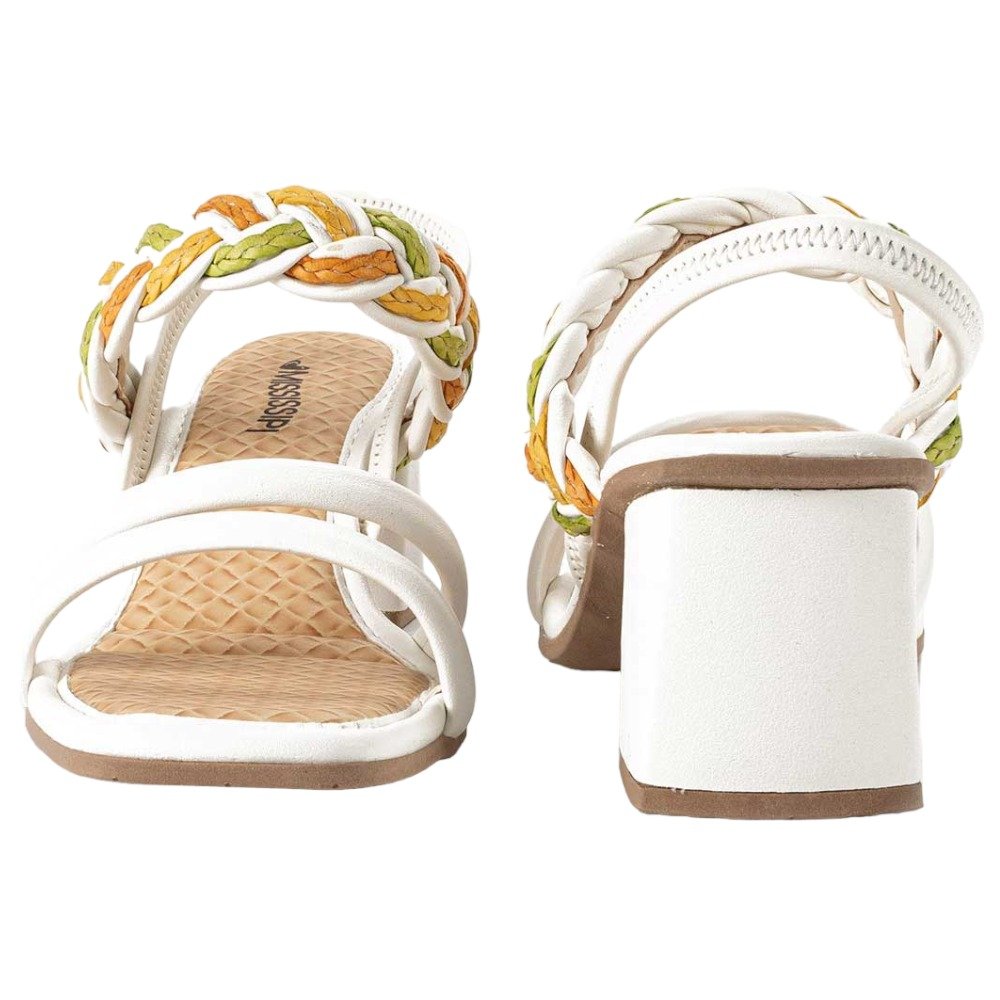 Sandália Salto Grosso Mississipi Q8291 Branca Branco 4