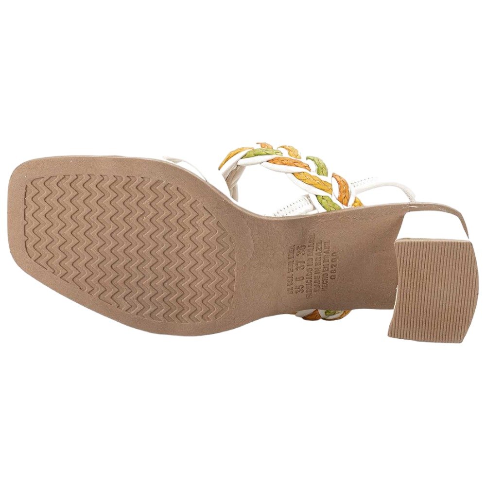 Sandália Salto Grosso Mississipi Q8291 Branca Branco 5