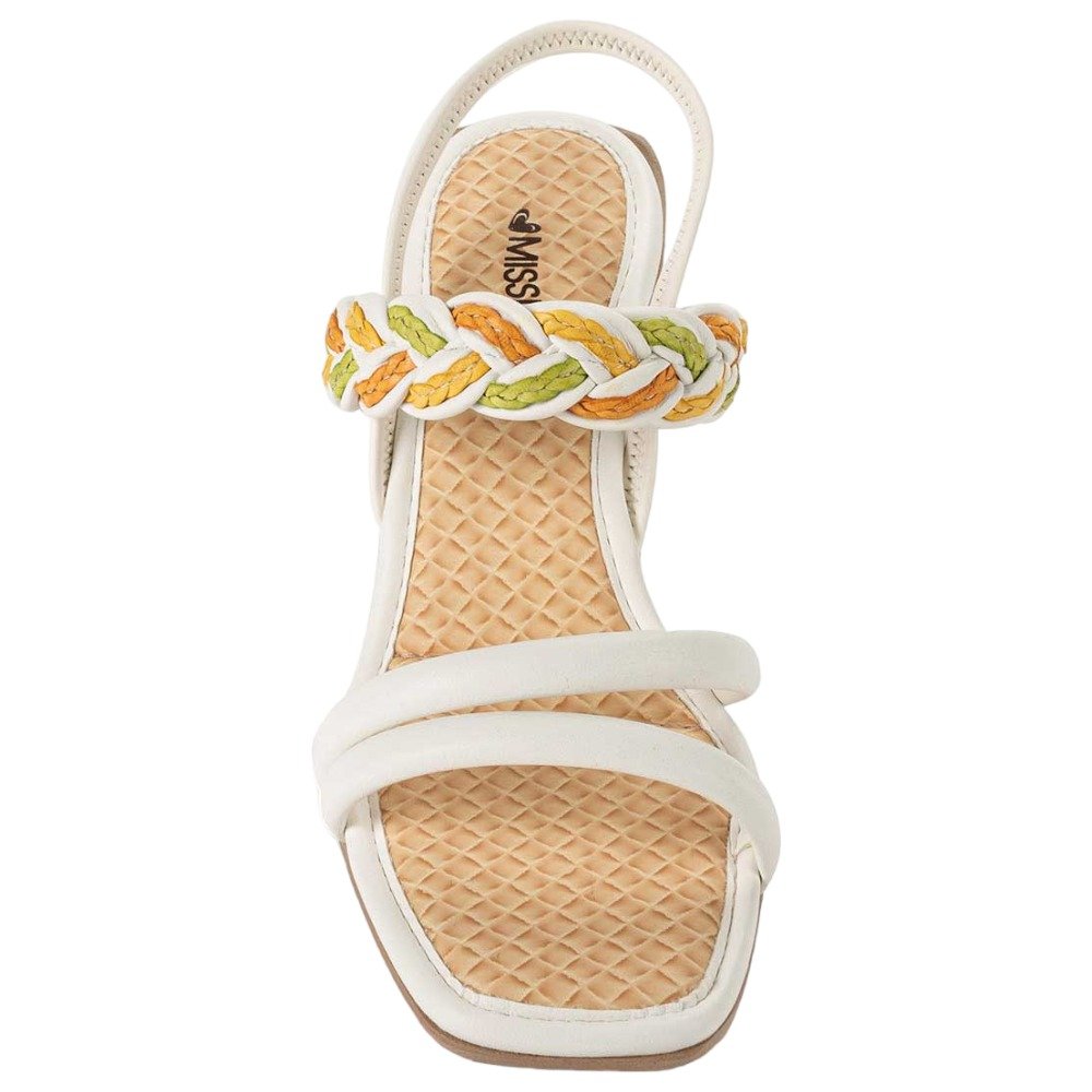 Sandália Salto Grosso Mississipi Q8291 Branca Branco 6