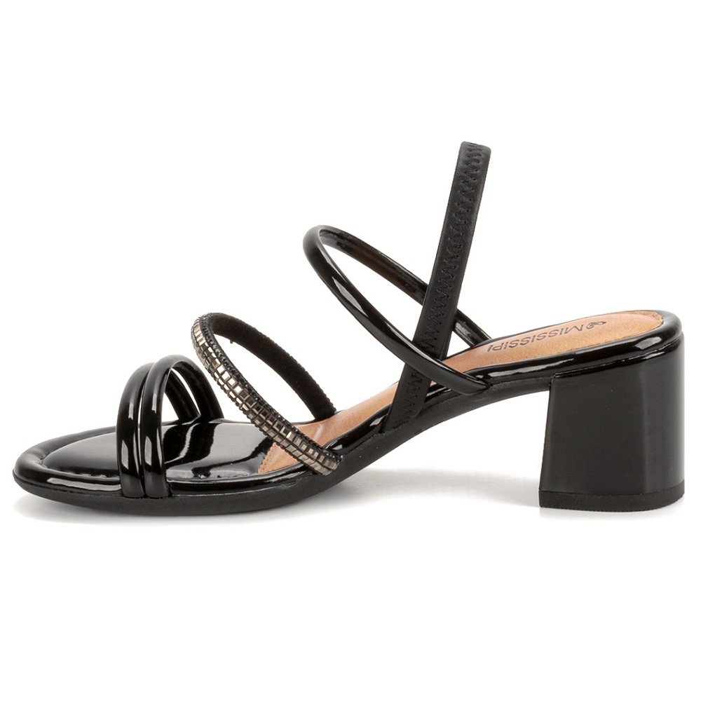 Sandália Salto Mississipi Q9762 Feminina - Preta Preto 3