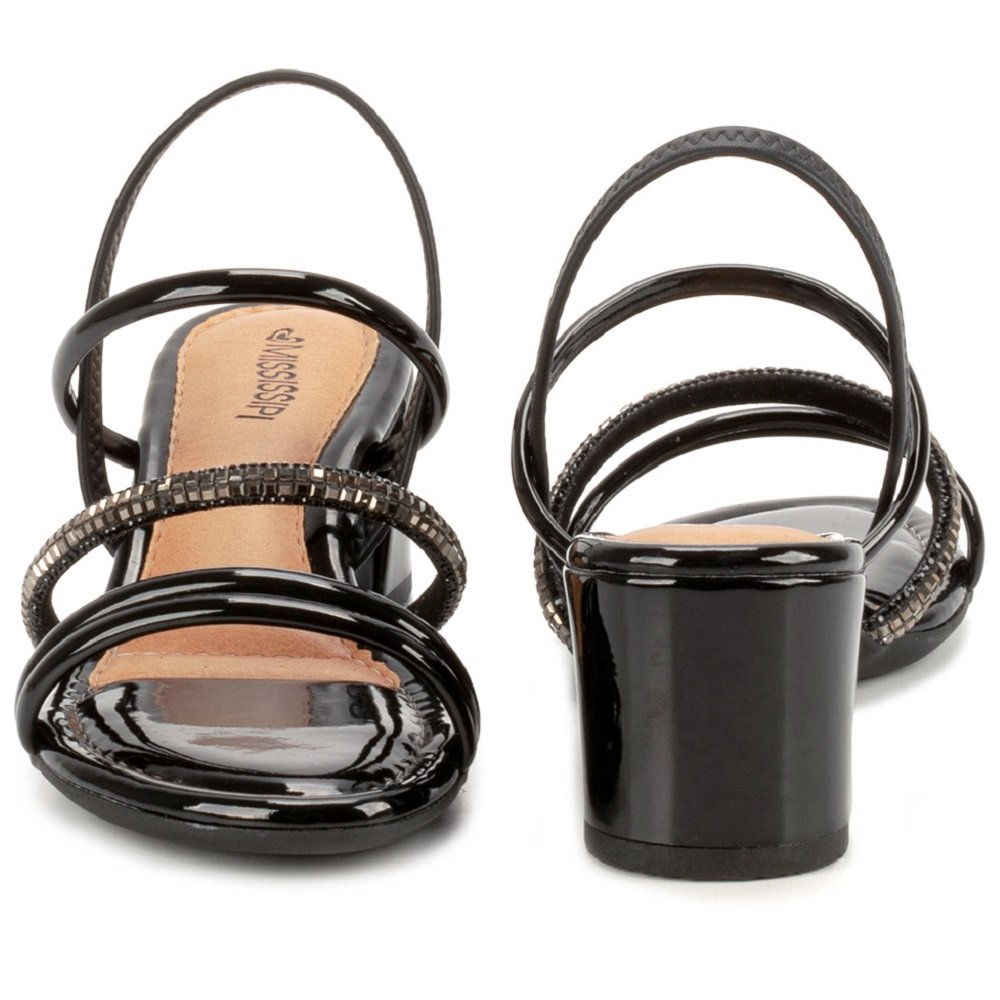 Sandália Salto Mississipi Q9762 Feminina - Preta Preto 6