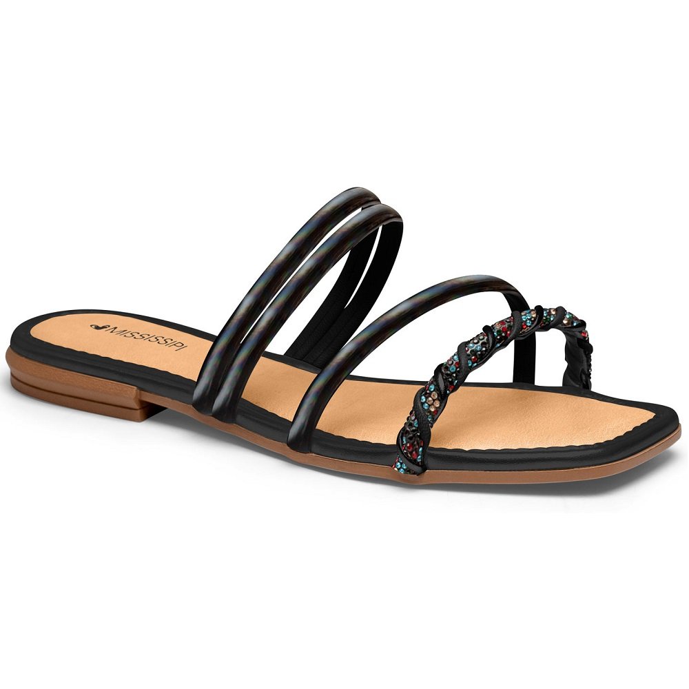 Chinelo Mississipi Q8361 Feminino - Preto Preto 1