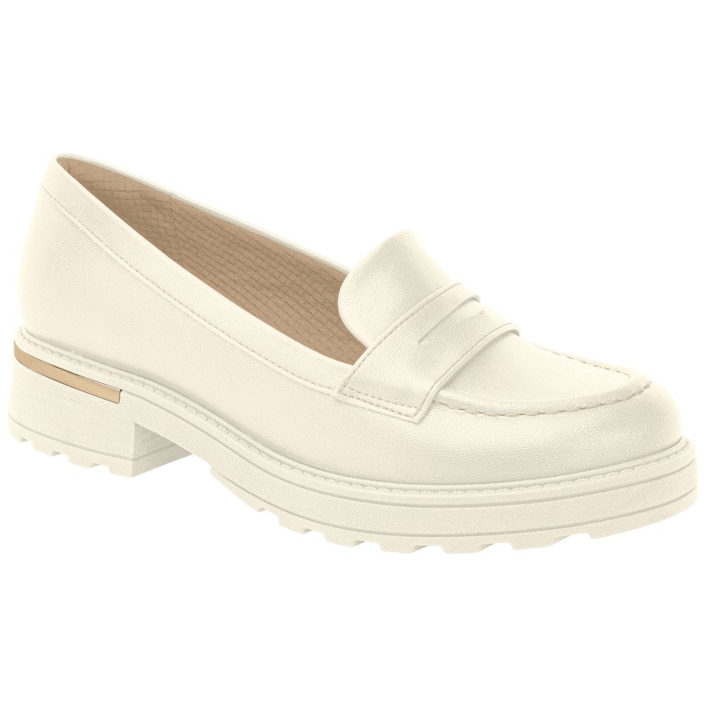 Mocassim Loafer Piccadilly Maxi 735006 Feminino Branco 1