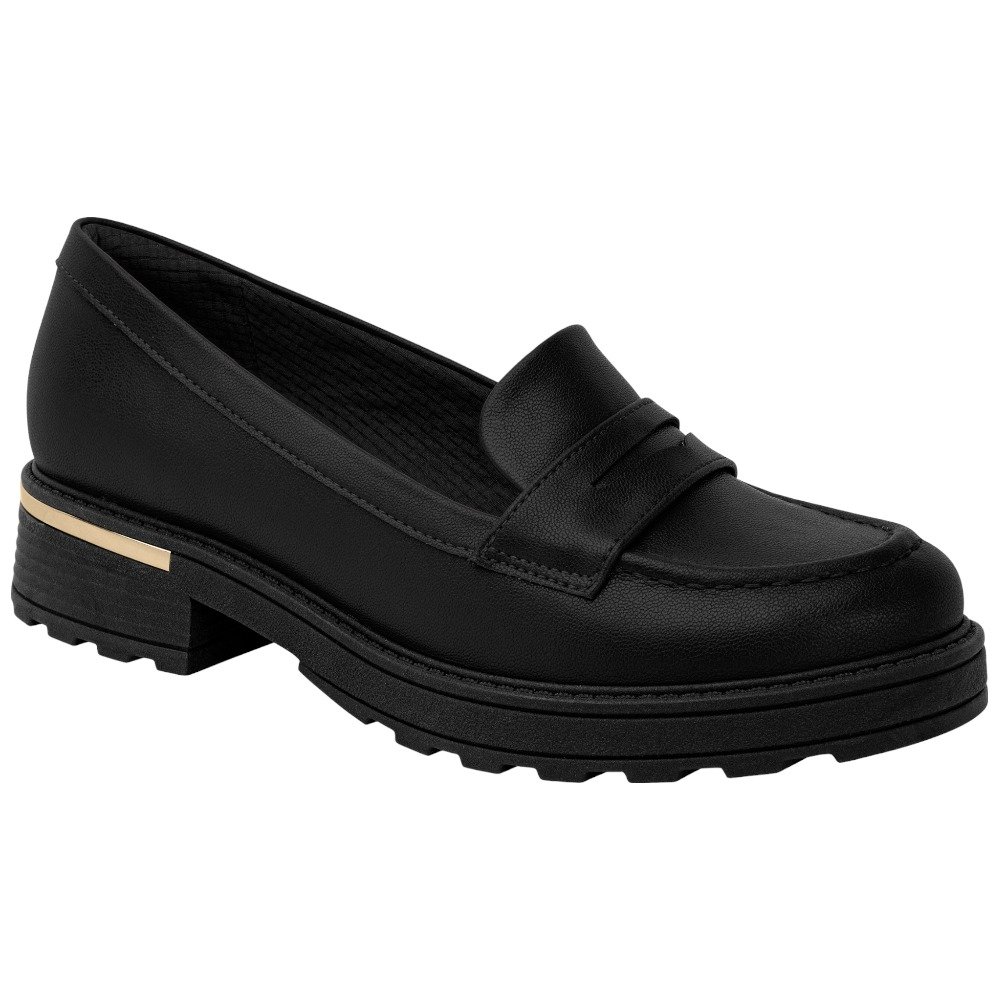 Mocassim Loafer Piccadilly Maxi 735006 Feminino Preto 1