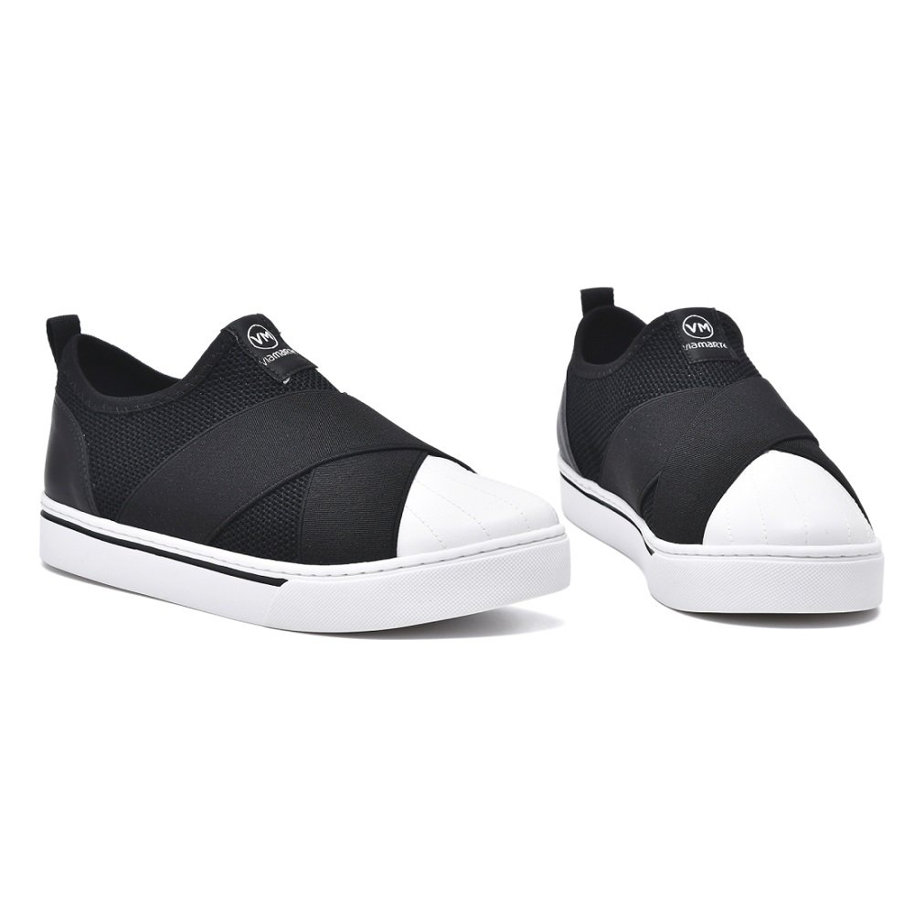 Tênis Casual Slip On Via Marte 23-12105-01 Feminino - Preto Preto 5
