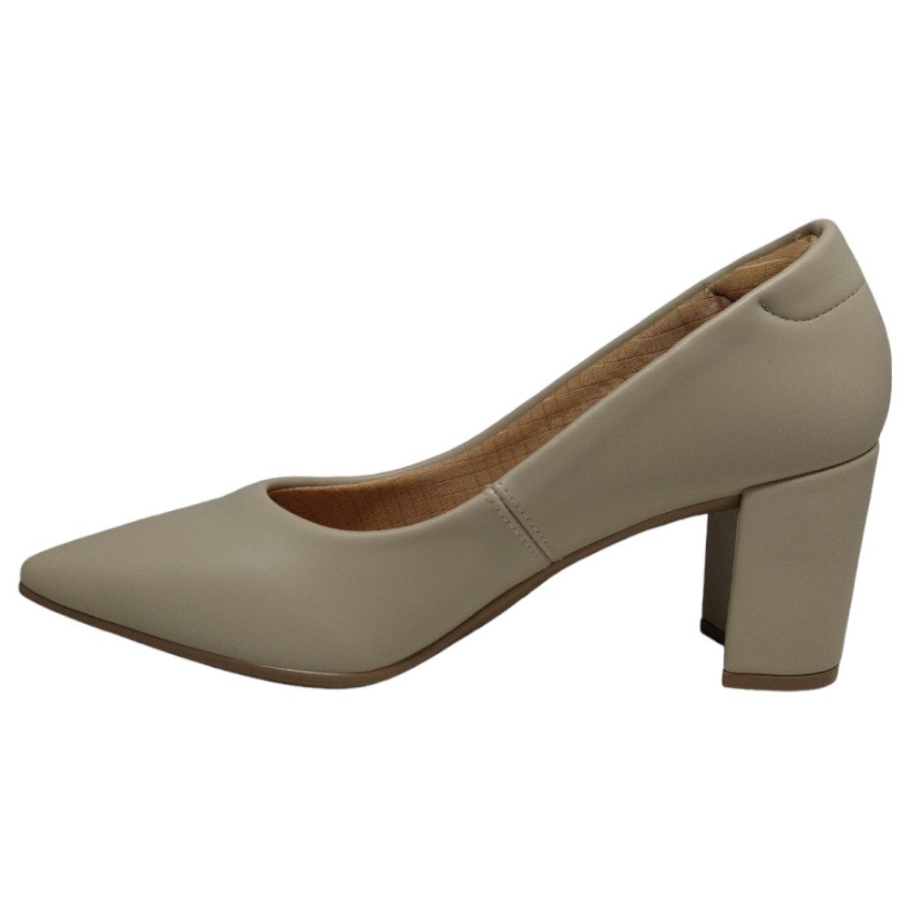 Scarpin Salto Grosso Santinelli 1478-001-232 Feminino - Nude Bege 3