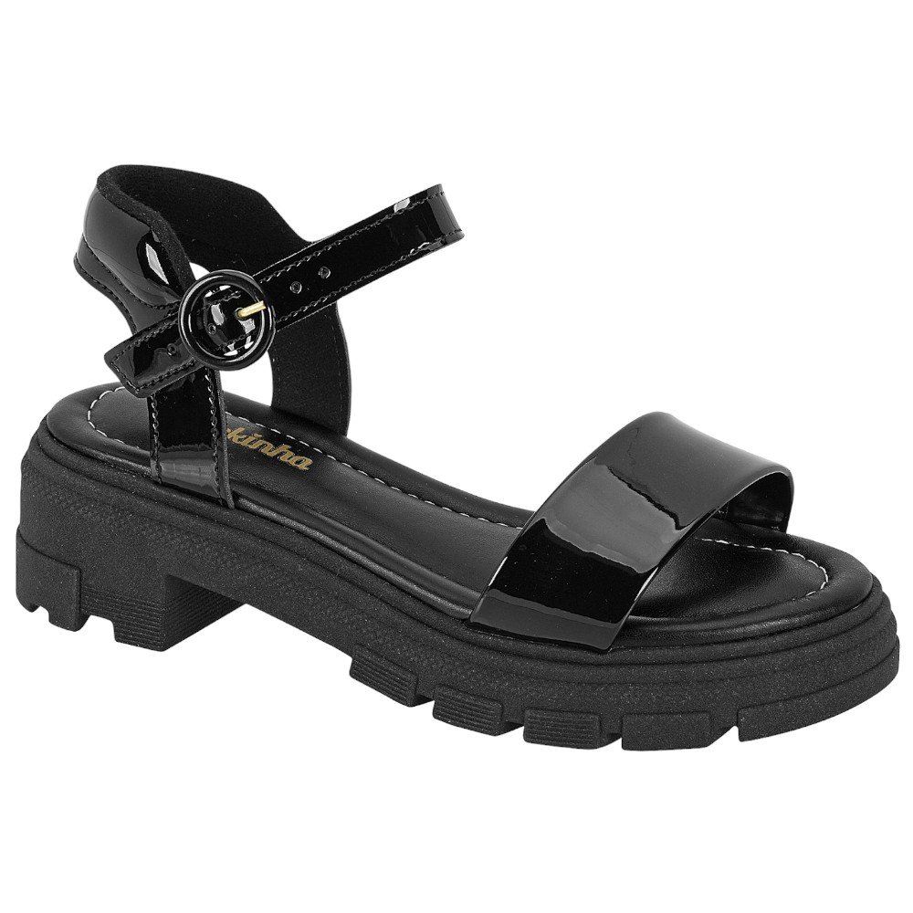 Sandália Salto Grosso Molekinha 2350.101 Infantil - Preto