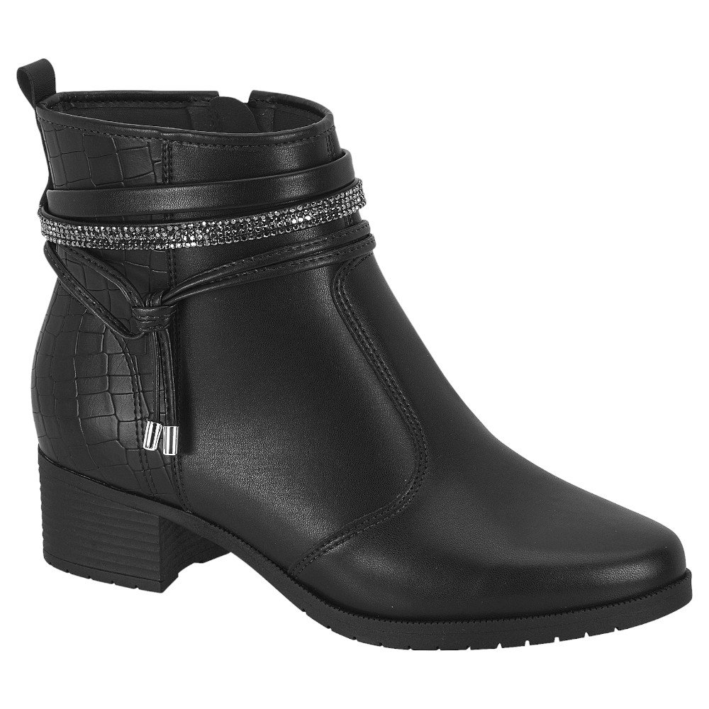 Bota Cano Curto Moleca 5346.103 Feminina - Canela Preto 1