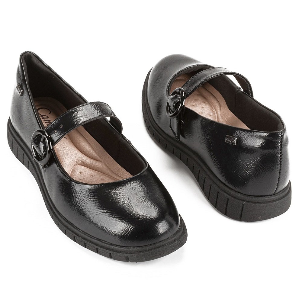 Sapato Salto Baixo Campesi L9823 Feminino - Preto Preto 8