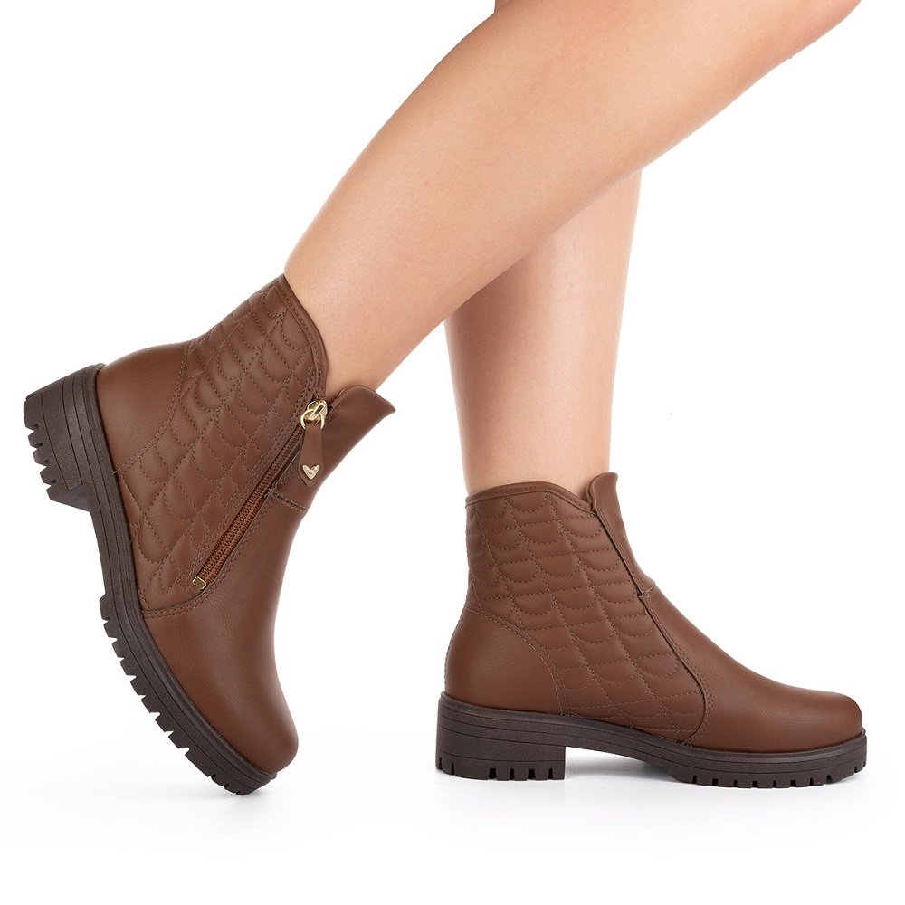 Bota Cano Curto Mississipi MI842 Feminina - Preta Marrom 7