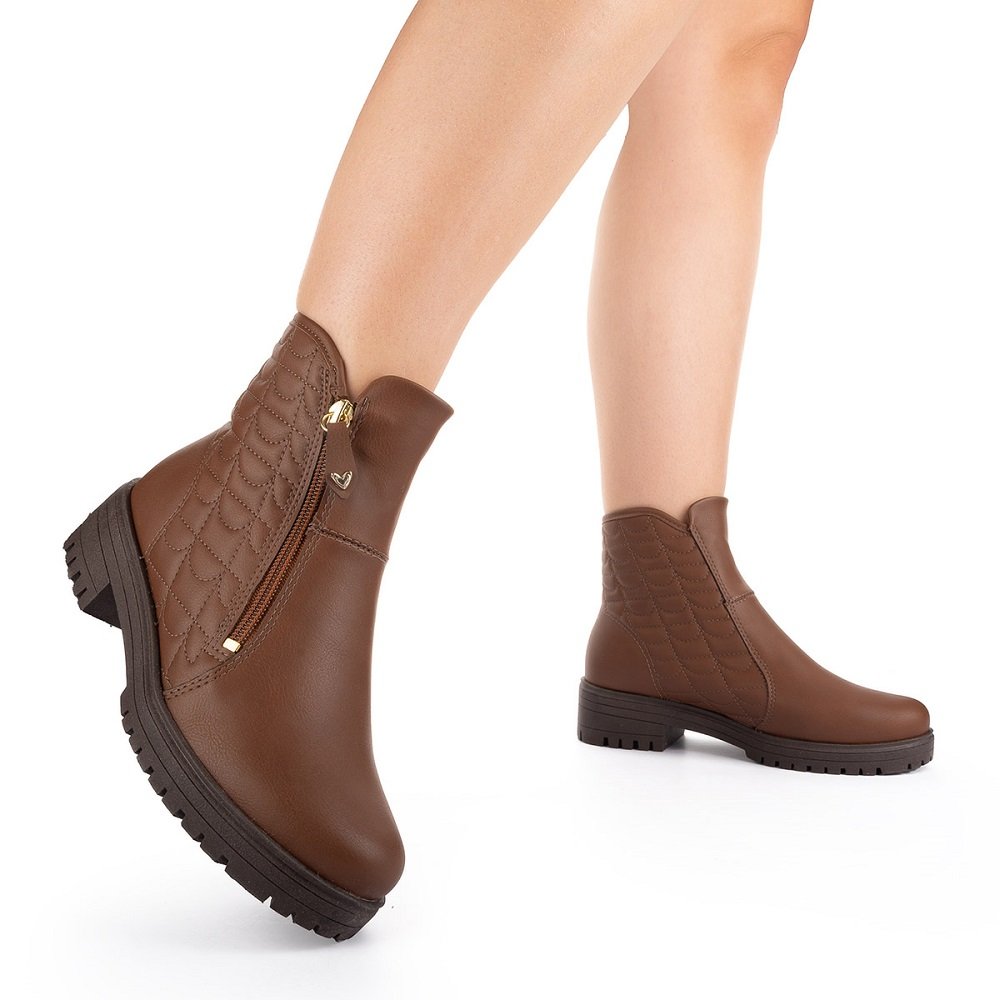 Bota Cano Curto Mississipi MI842 Feminina - Preta Marrom 8