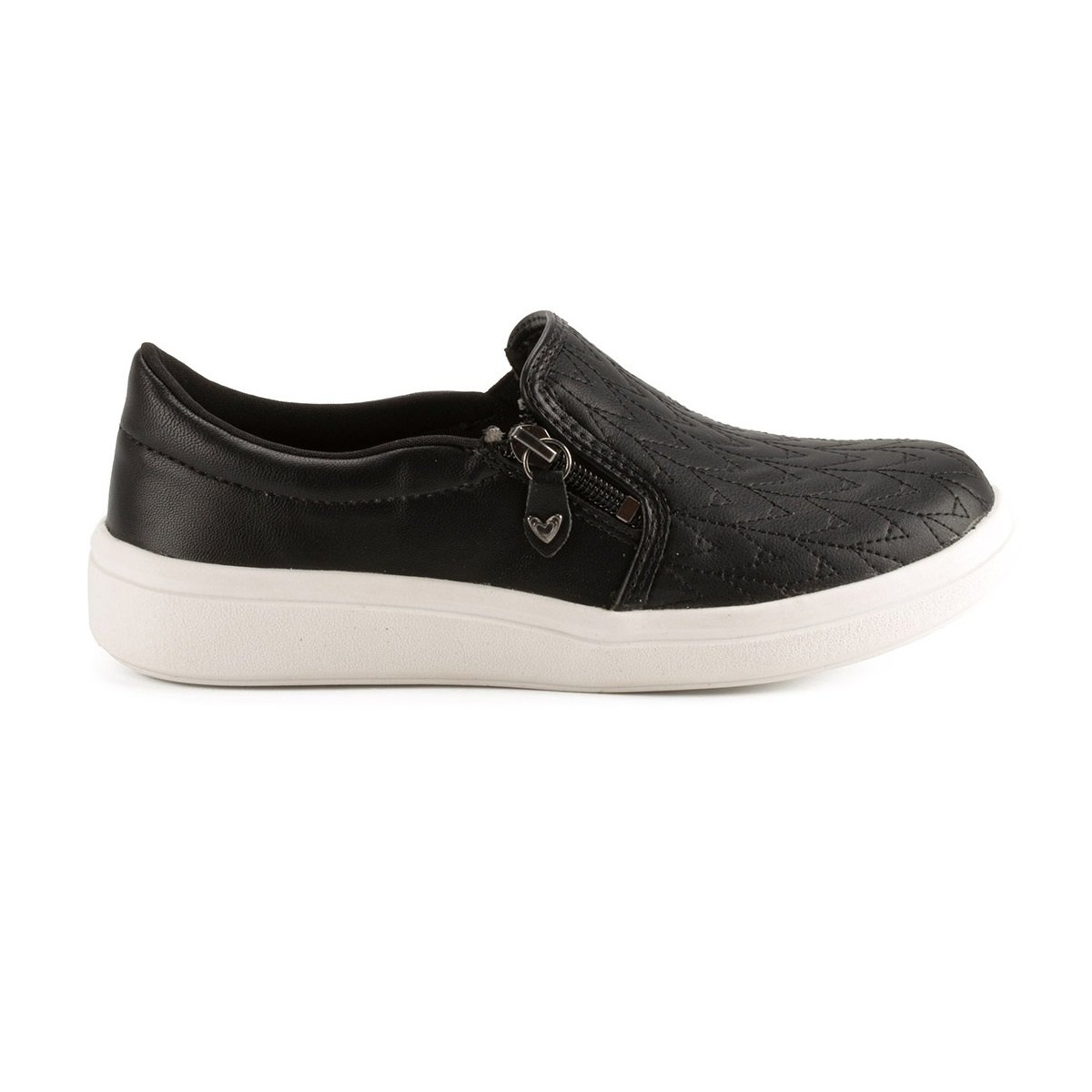 Tênis Casual Slip On Mississipi MI812 Feminino - Preto/Branco Preto 2