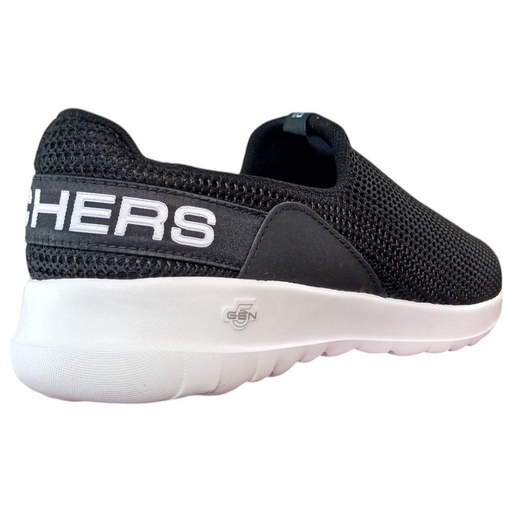 Tênis Casual Skechers Go Walk Joy Feminino - Preto/Branco Preto 5