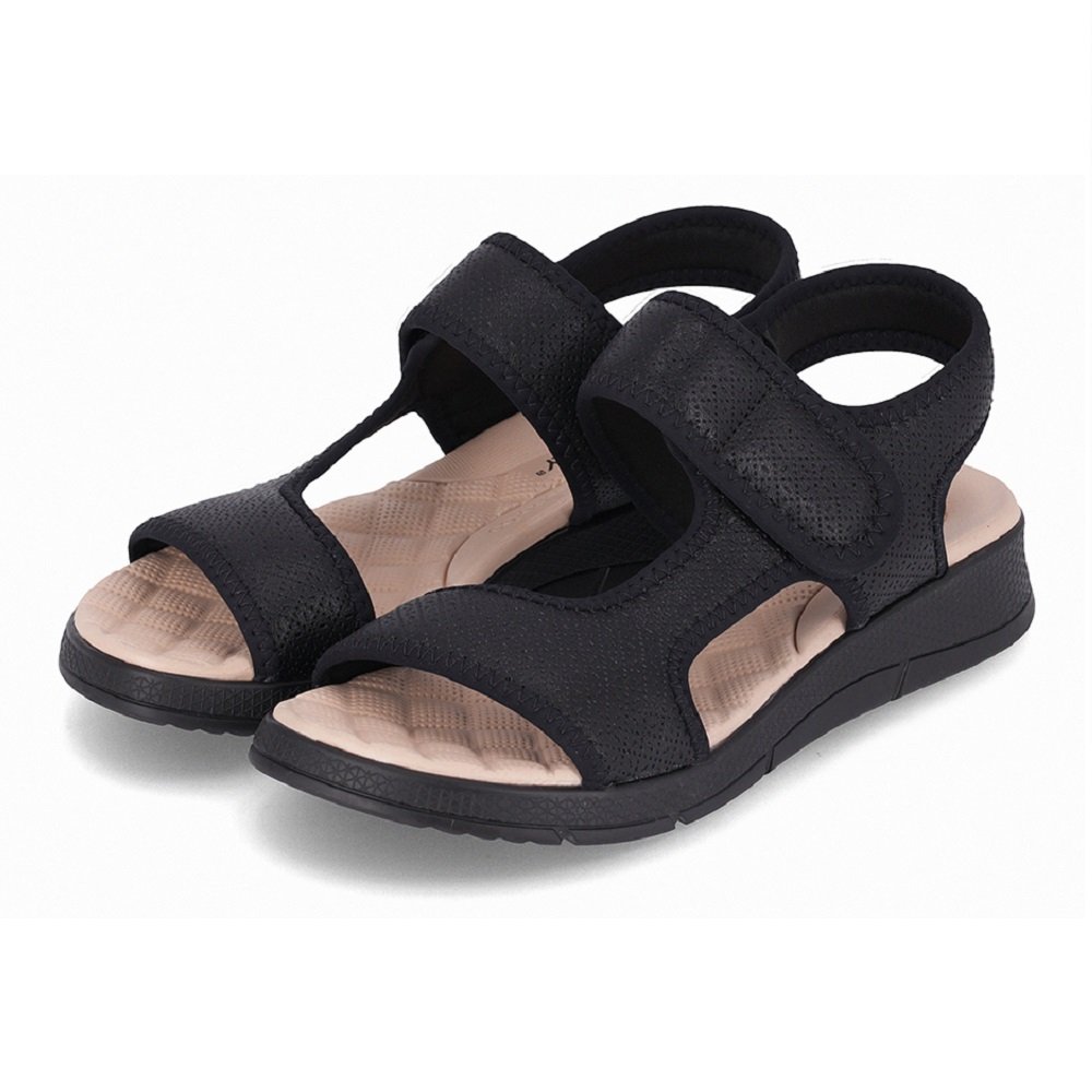 Sandália Papete Esporão Piccadilly Wide Fit 571004 Feminina - Preto Preto 2