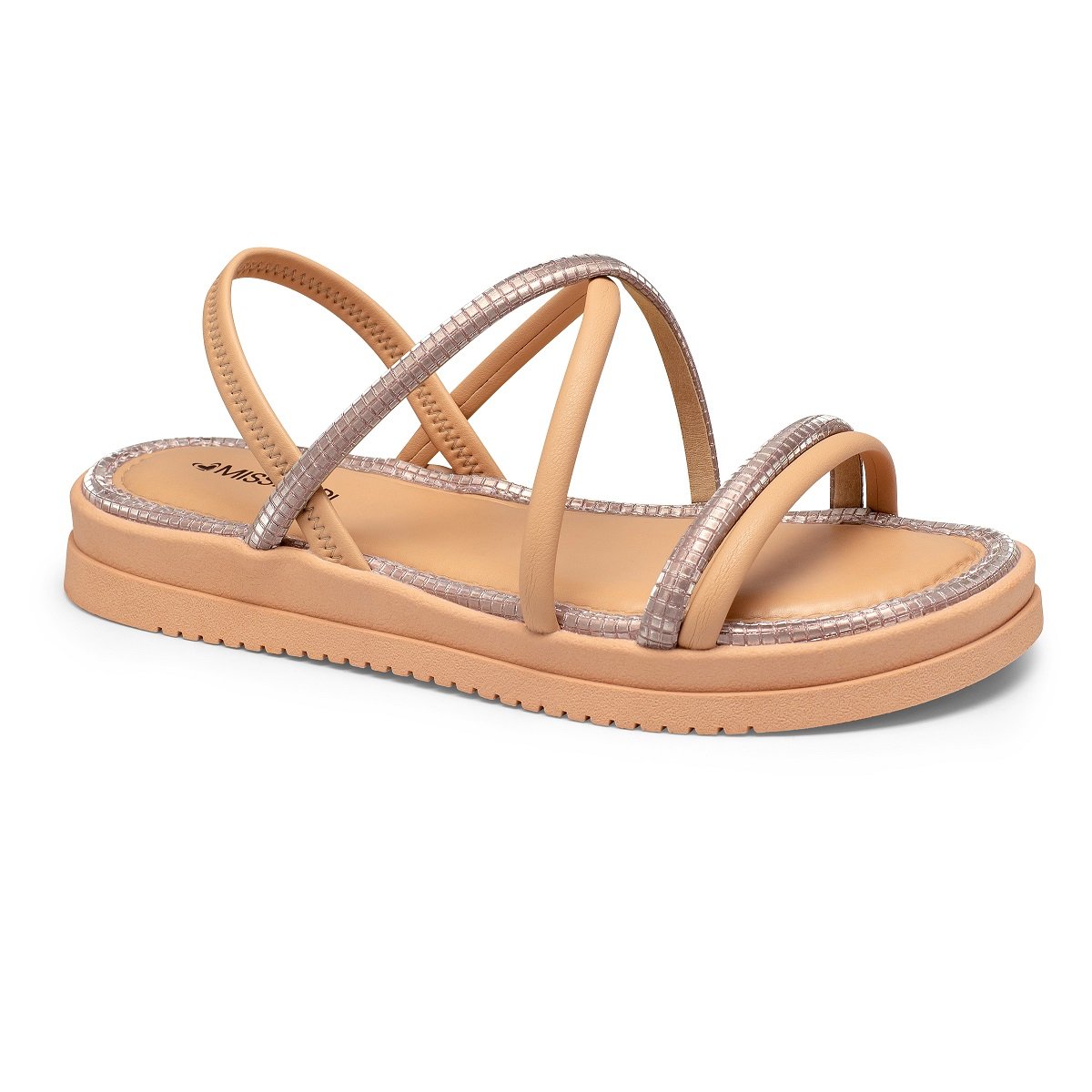 Sandália Flatform Mississipi MB222 Feminina - Rosê Bege 1