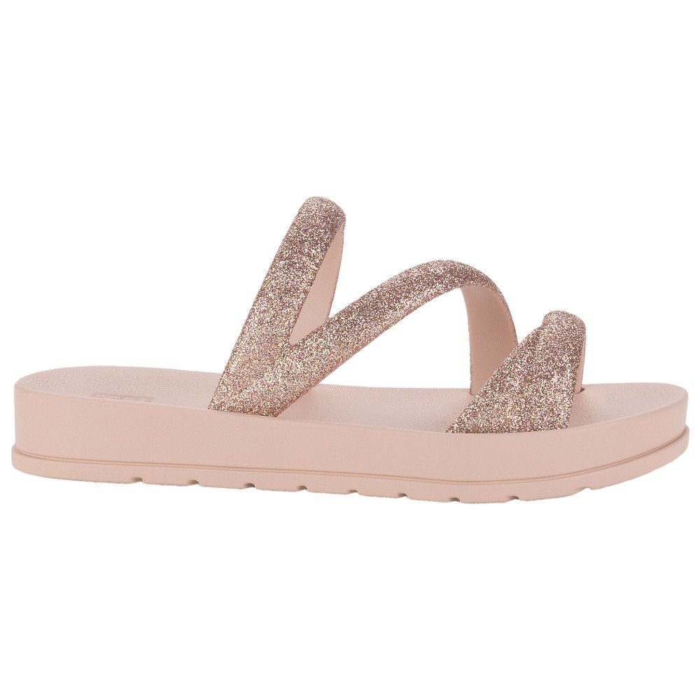 Tamanco Zaxy Glitter Infantil Grendene 19008 Bege Claro 2