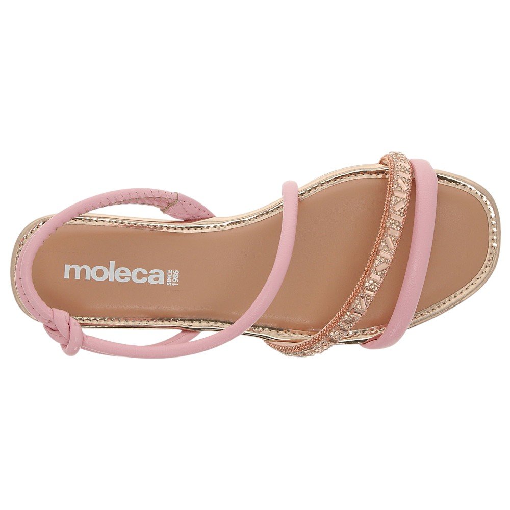 Sandália Rasteira Feminina Moleca 5435.543 Rosa 4