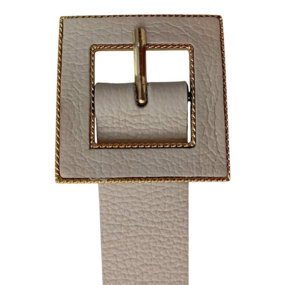 Cinto Feminino Artillee Off White Marrom 2