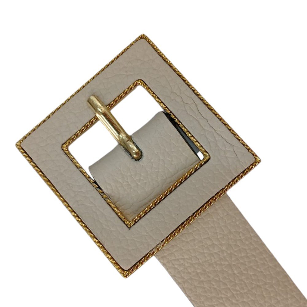 Cinto Feminino Artillee Off White Marrom 3