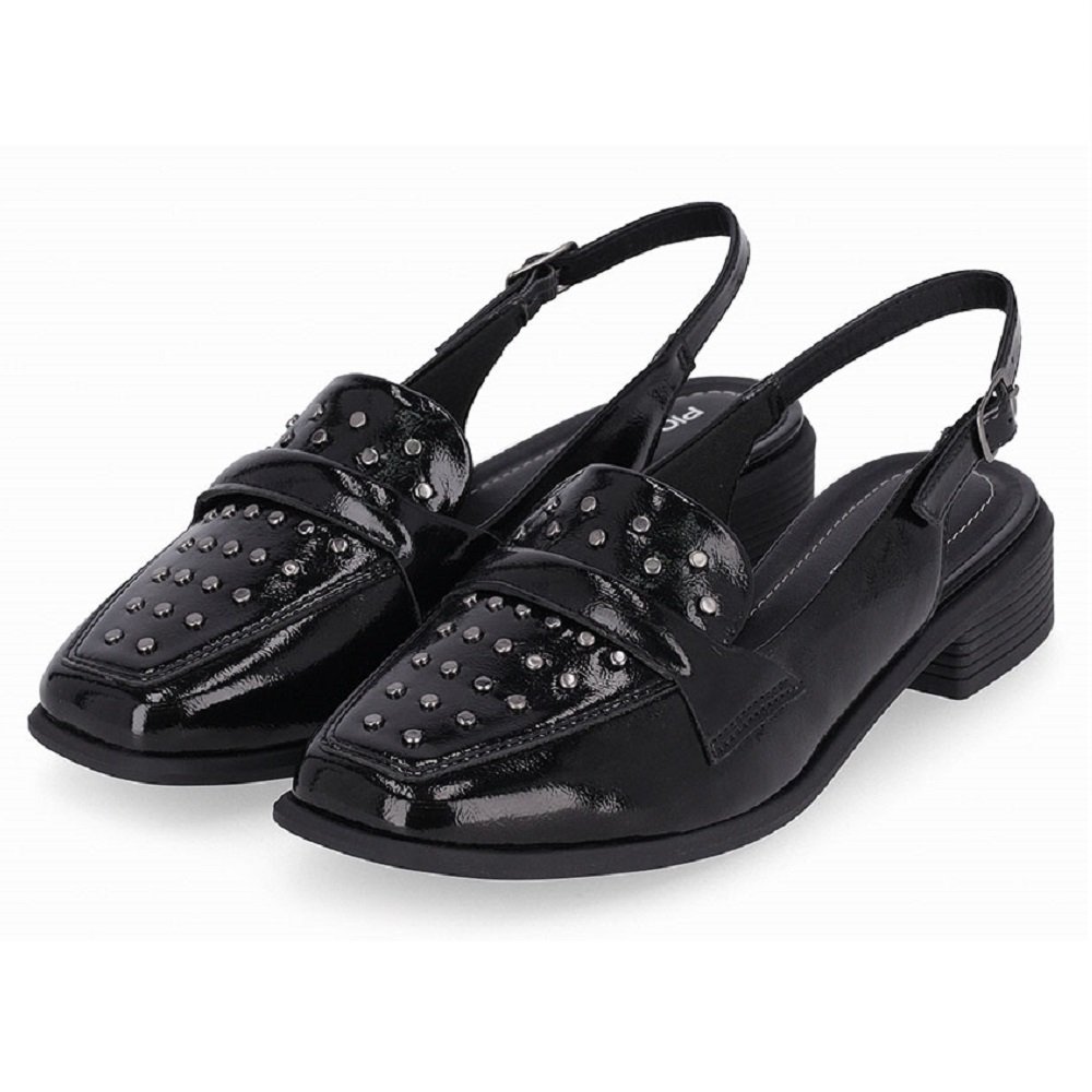 Sapato Slingback Salto Baixo Piccadilly 662003 Feminino - Preto Preto 3
