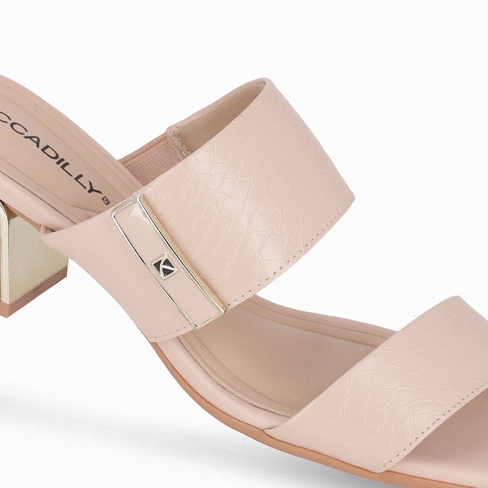 Tamanco Salto Grosso Piccadilly 543081 Feminino - Nude Bege 2