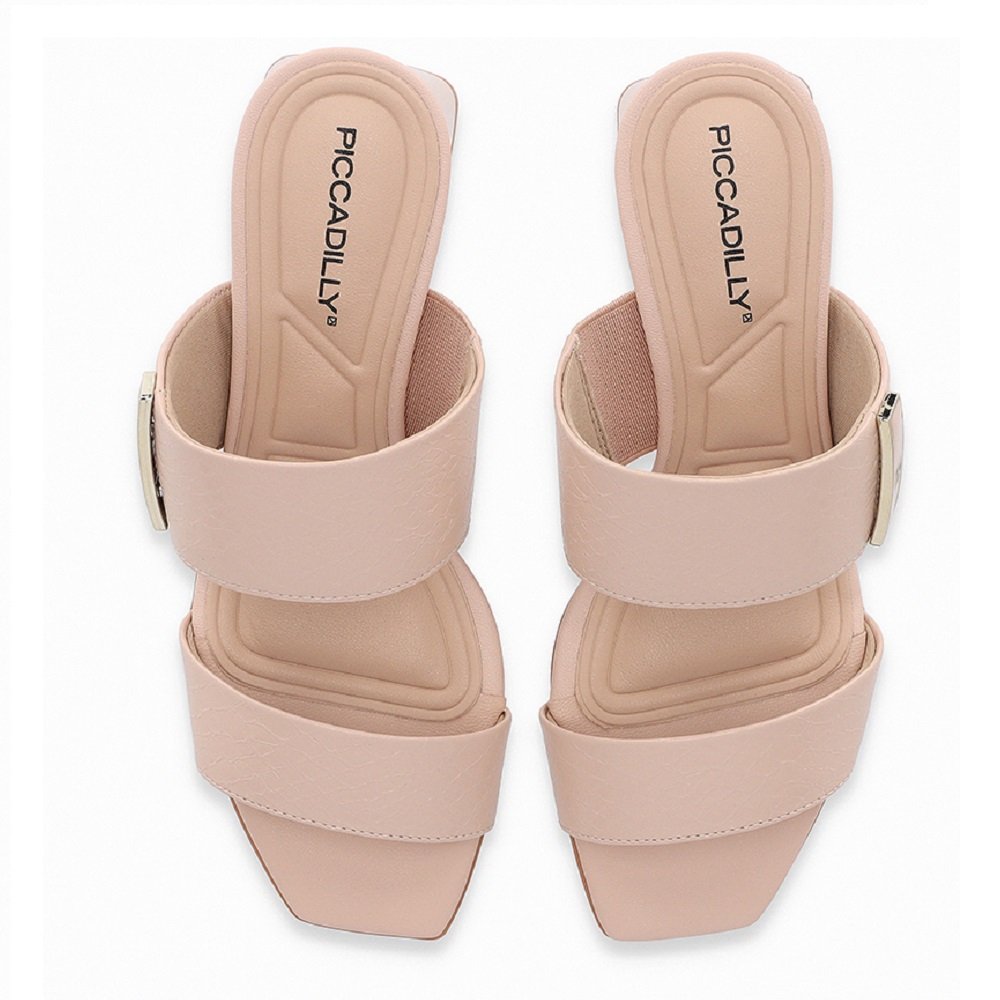 Tamanco Salto Grosso Piccadilly 543081 Feminino - Nude Bege 4