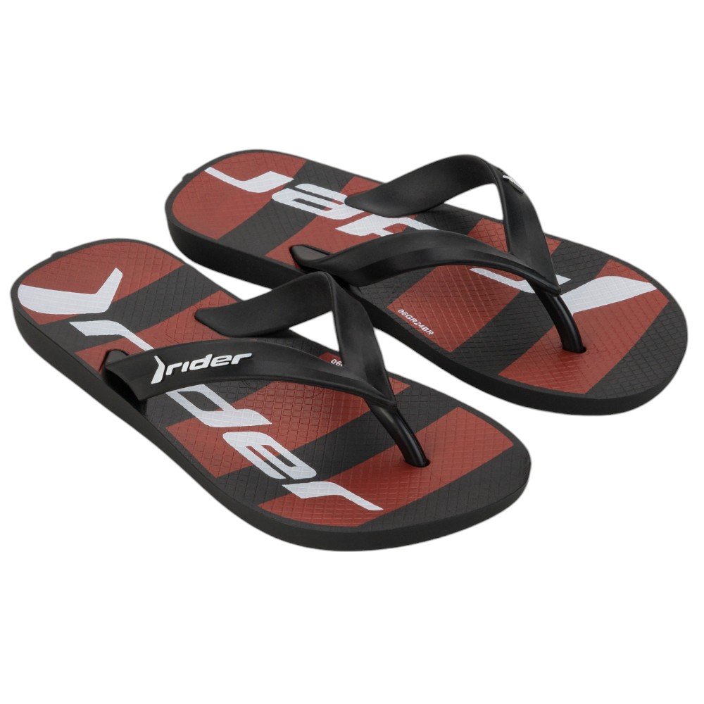 Chinelo Rider Feel Urban Dedo Infantil Grendene 12342 Preto/Vermelho 2