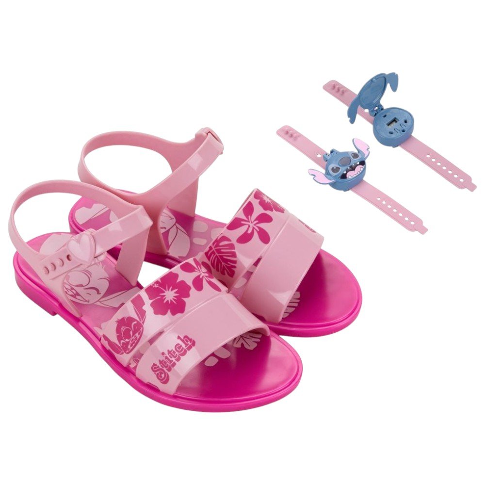 Sandália Stitch Time 23248 Com Relogio do Stitch Rosa 2
