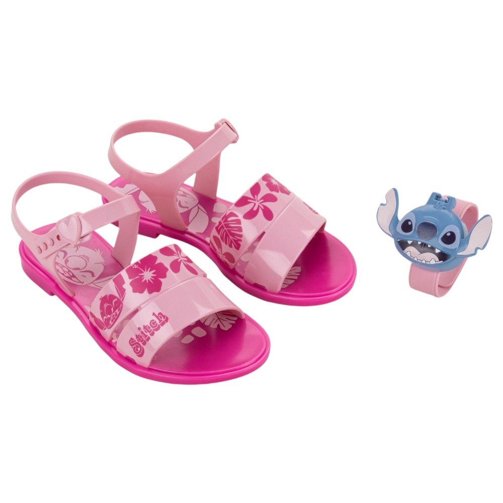 Sandália Stitch Time 23248 Com Relogio do Stitch Rosa 3