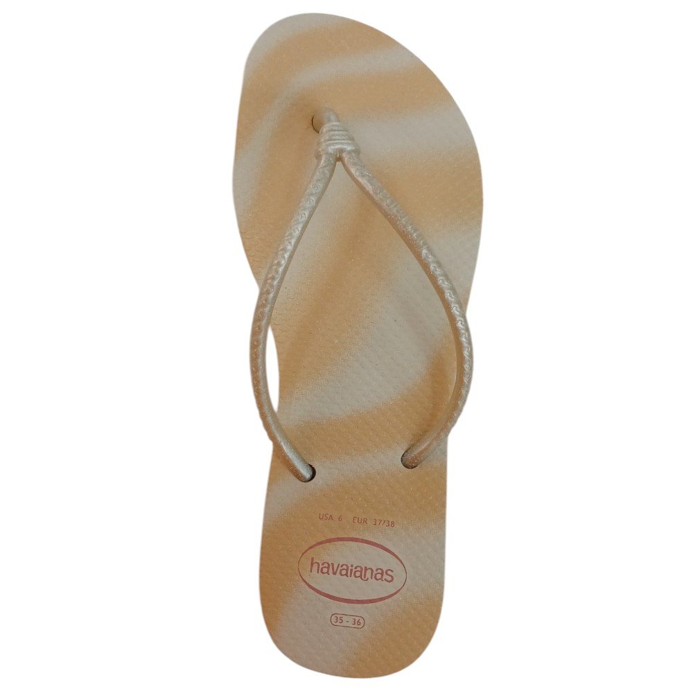 Chinelo Feminino Havaianas Tube Gloss Bege 2