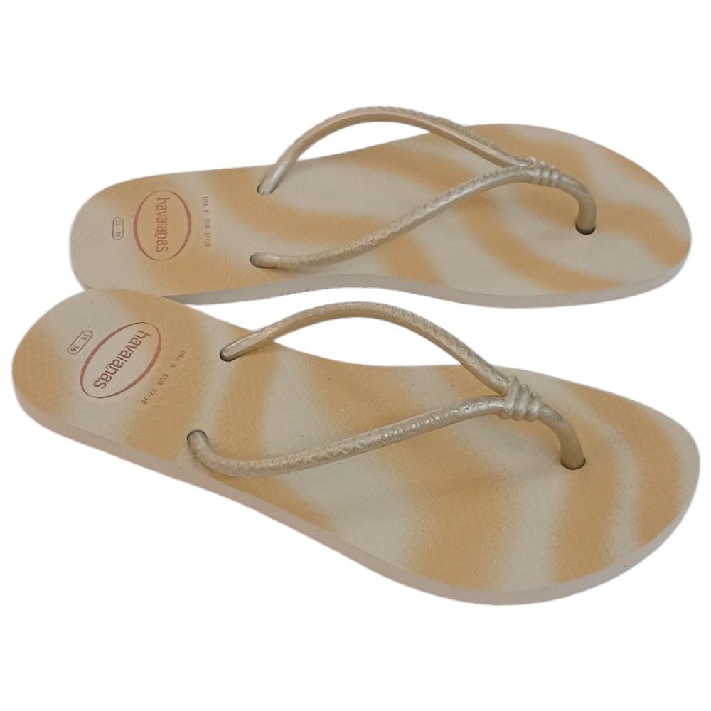 Chinelo Feminino Havaianas Tube Gloss Bege 4