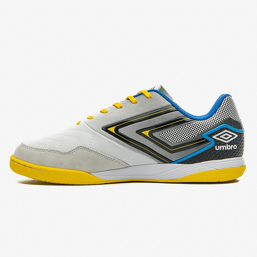 Chuteira Futsal Umbro Pro 5 Bump Club Branco/Amarelo 5