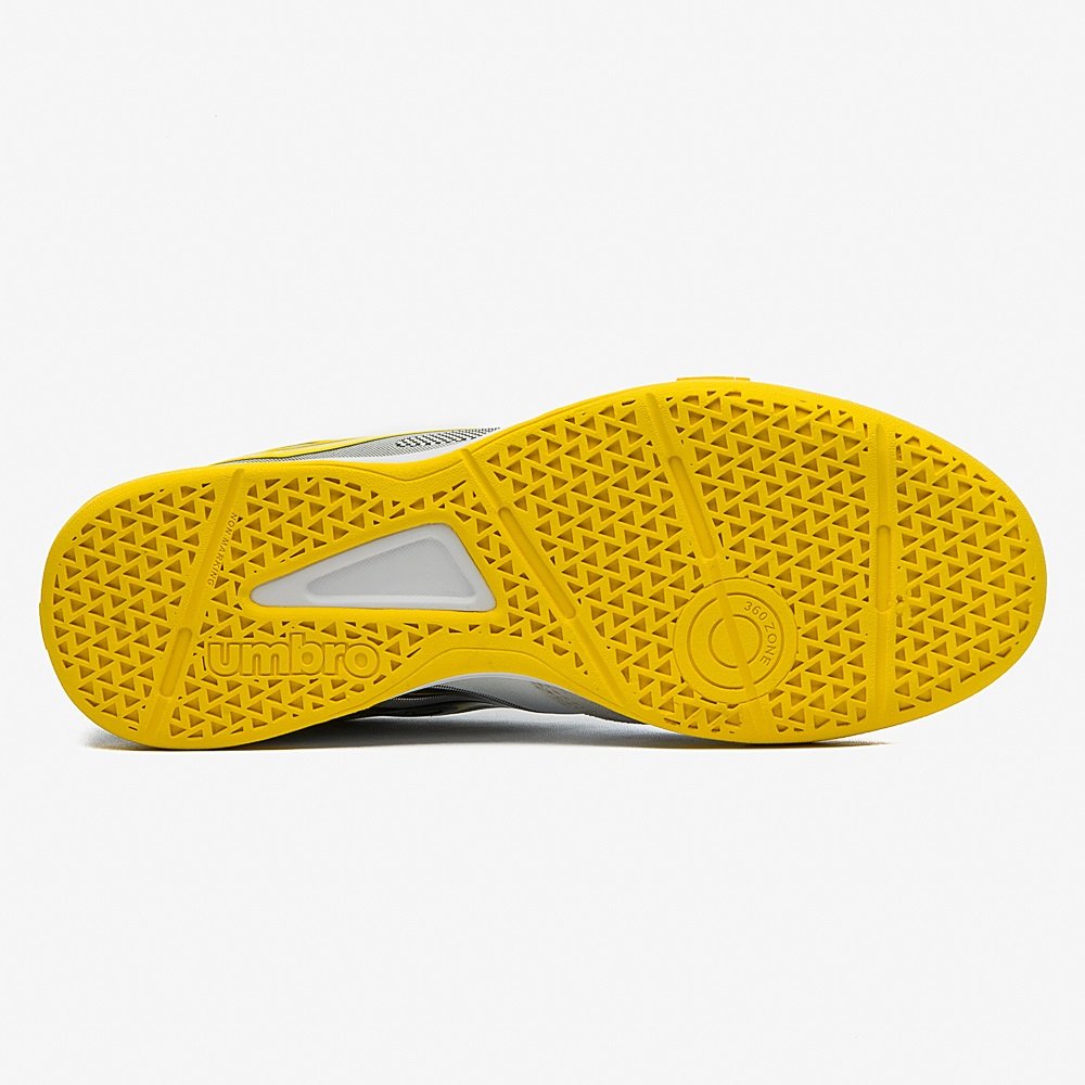 Chuteira Futsal Umbro Pro 5 Bump Club Branco/Amarelo 2