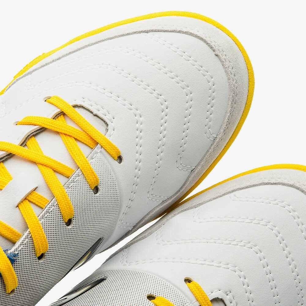 Chuteira Futsal Umbro Pro 5 Bump Club Branco/Amarelo 6