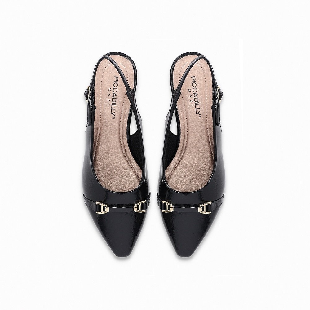 Sapato Sling Back Piccadilly 279040 Feminino - Preto Preto 3