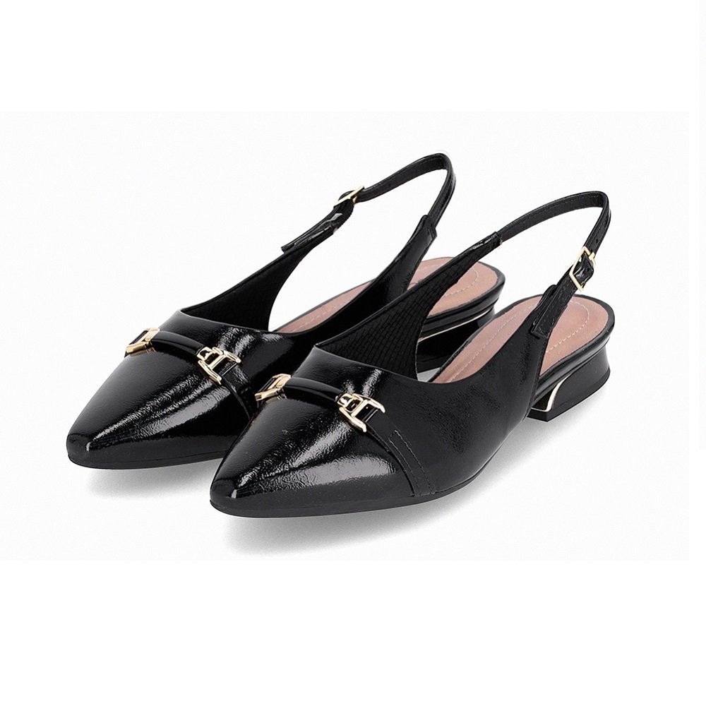 Sapato Sling Back Piccadilly 279040 Feminino - Preto Preto 2