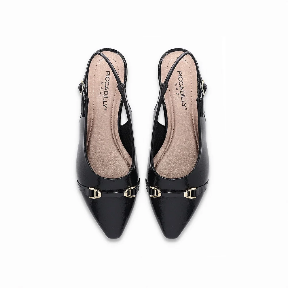 Sapato Sling Back Piccadilly 279040 Feminino - Preto Preto 3