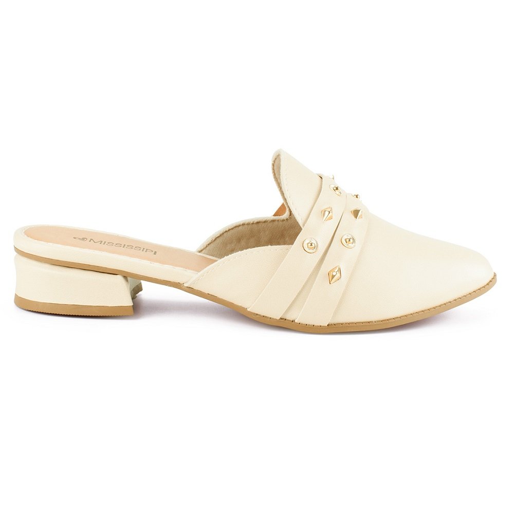 Mule Mississipi Salto Bloco MC881 Feminino - Nude Nude Claro 2
