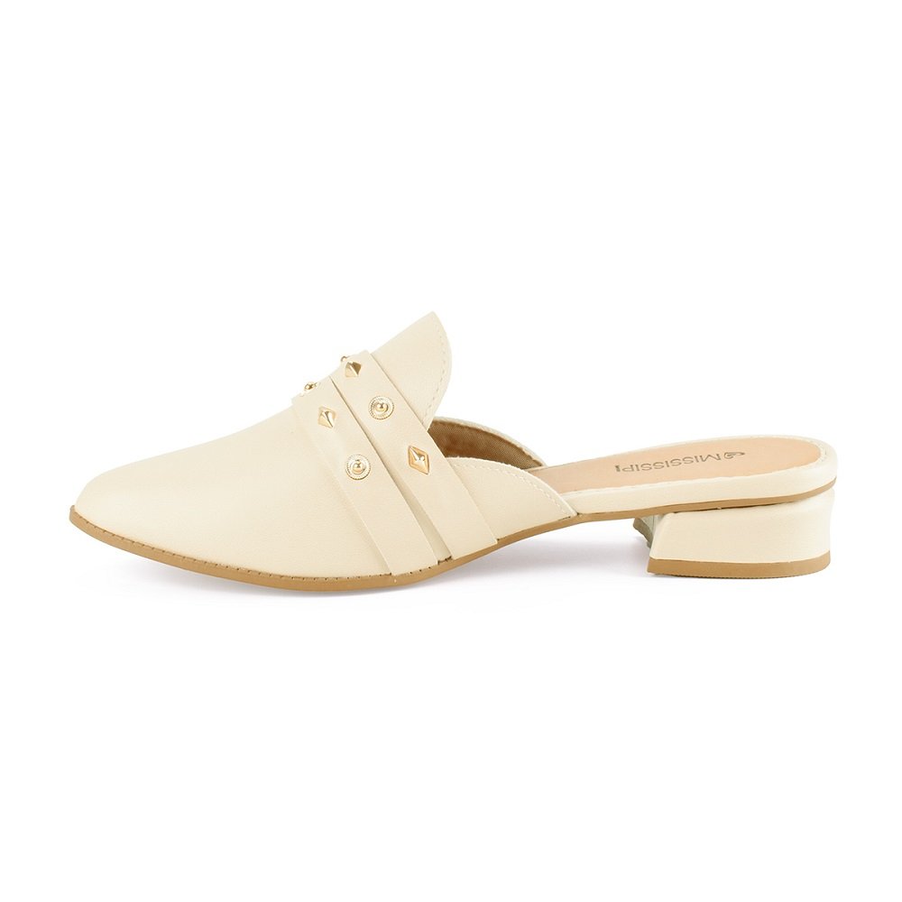 Mule Mississipi Salto Bloco MC881 Feminino - Nude Nude Claro 3
